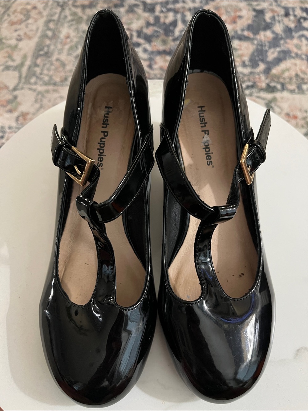 Hush Puppies Black Patent Mary Jane Pumps - Picture 7 of 13